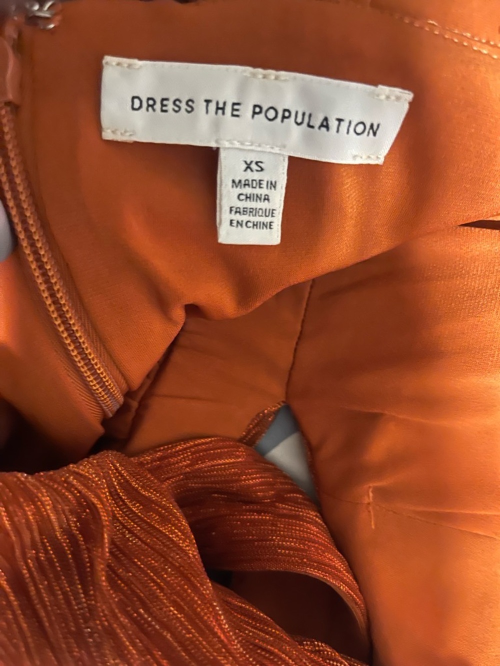 Dress the Population Shimmery Orange Cutout Maxi Dress - Picture 4 of 6